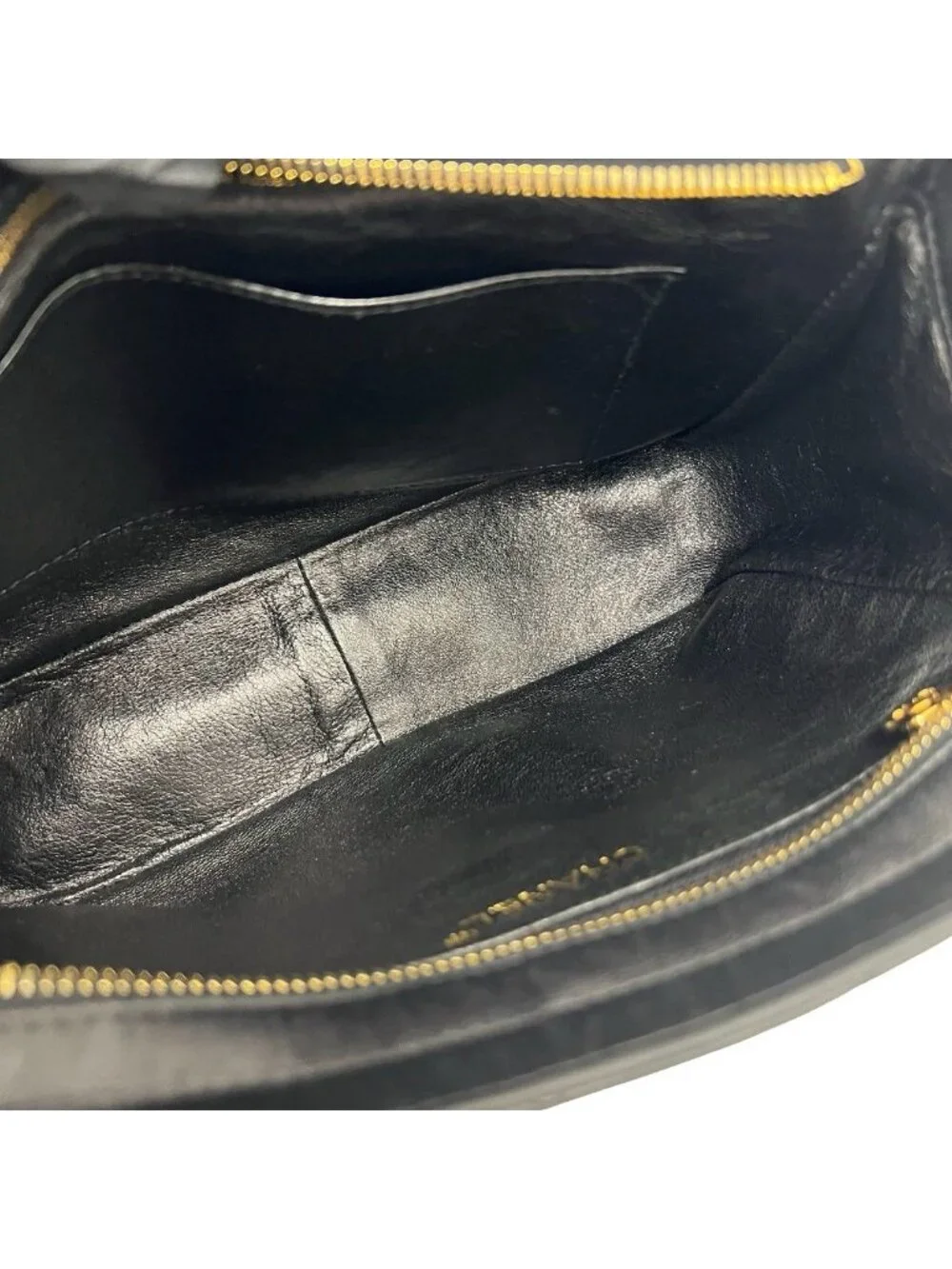 Chanel Vintage Quilted CC Logo Lambskin Leather Handbag Black
